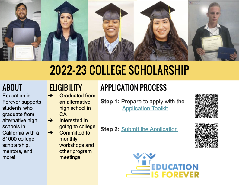2022-23 education is forever scholarship post