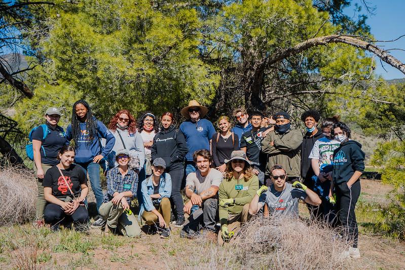 group shot of Lennox students on their trip to the Angeles Forest