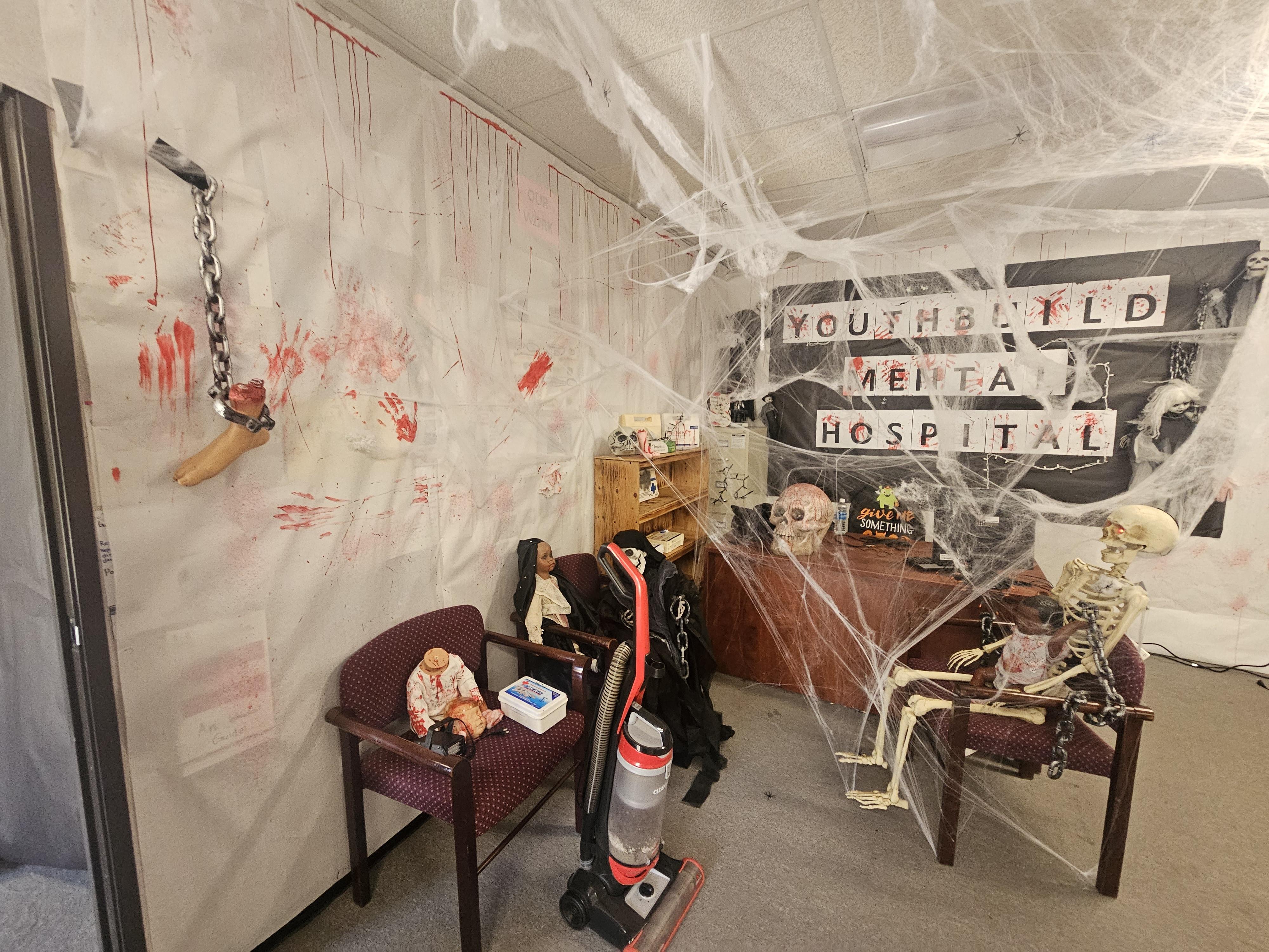 a spooky display called the YouthBuild Mental Hospital